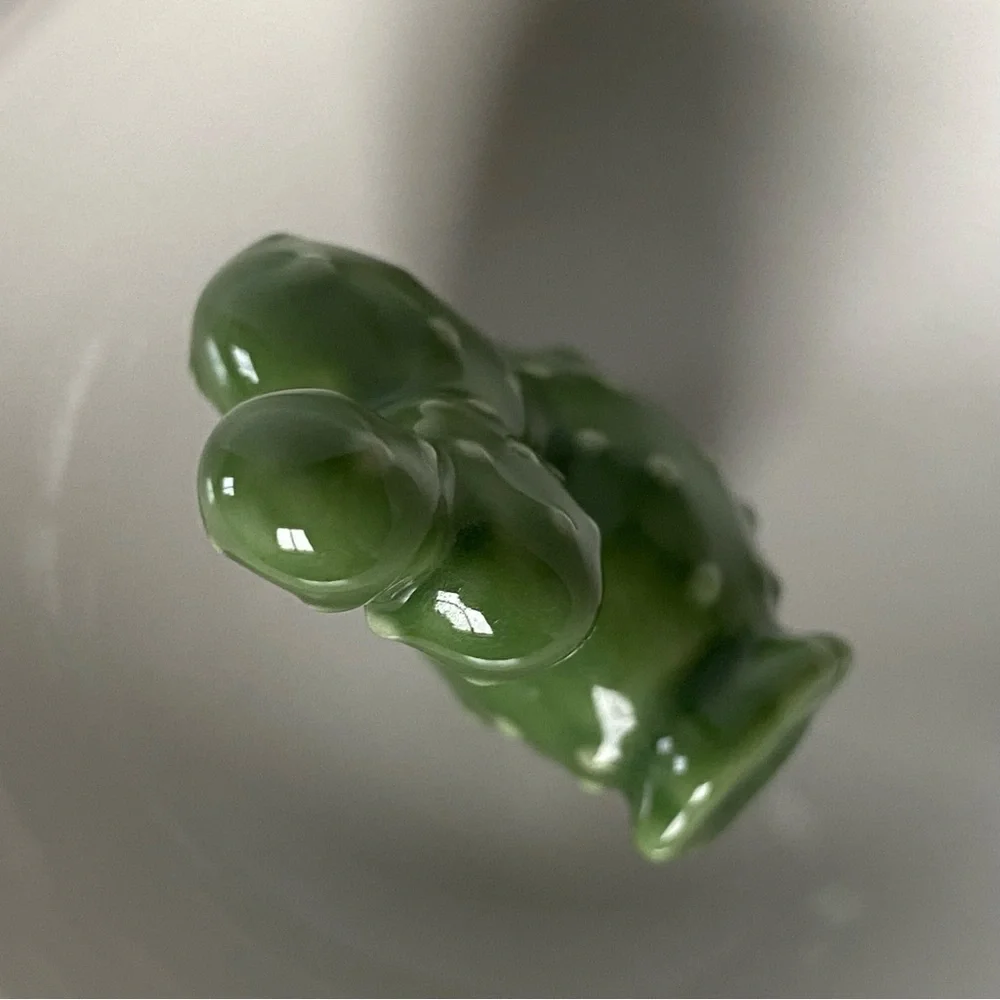 Cactus Ring Holder Dish Ceramic Vintage Jewelry Tray Green White Bowl Southwest